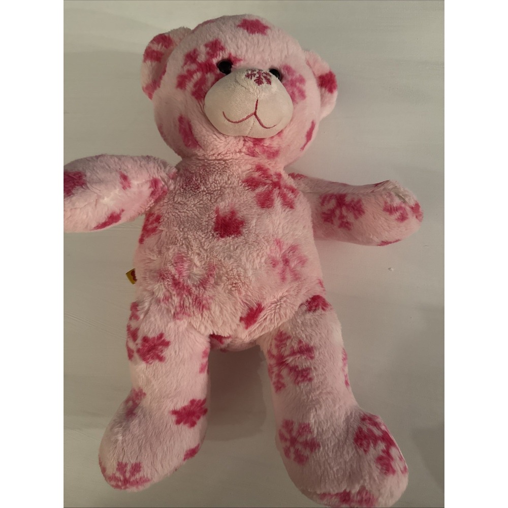 Build A Bear Workshop Pink Snowflake Teddy Bear 16" Plush Toy